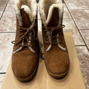 UGG Chestnut Ankle Boots with Shearling Lining